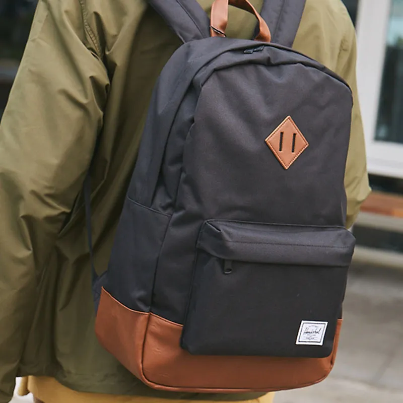 Herschel Polyester Backpack Large Size Unisex Black-4