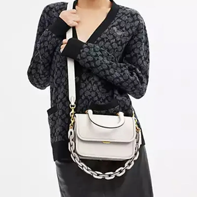 COACH Rogue Glove Tanning Portable Crossbody Bag, Shoulder Bag Women's White-5