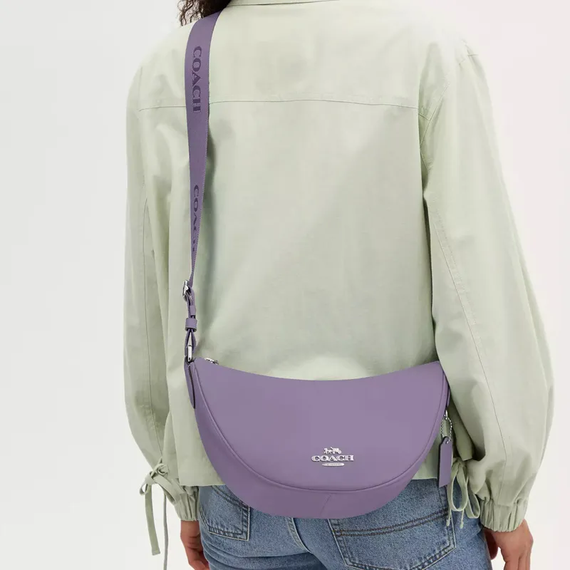 COACH Premium Calfskin Crossbody Bag Shoulder Bag Large Size Women's Light Purple-3