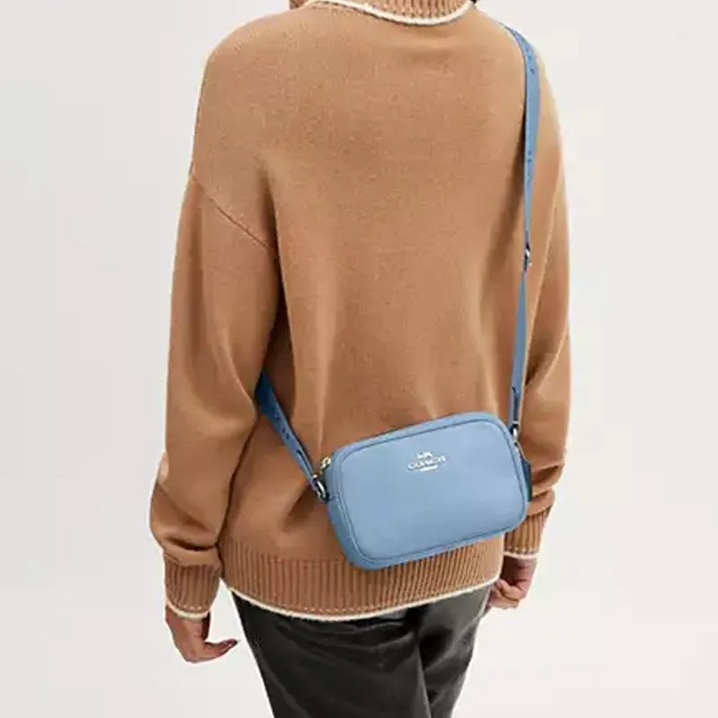 COACH Jamie Premium Calfskin Camera Bag Shoulder Bag Crossbody Bag Small Size Women's Blue-3