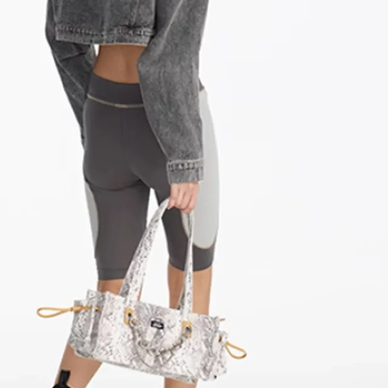 LOLA DESIGN PU Underarm Shoulder Bag Unisex Gray-4