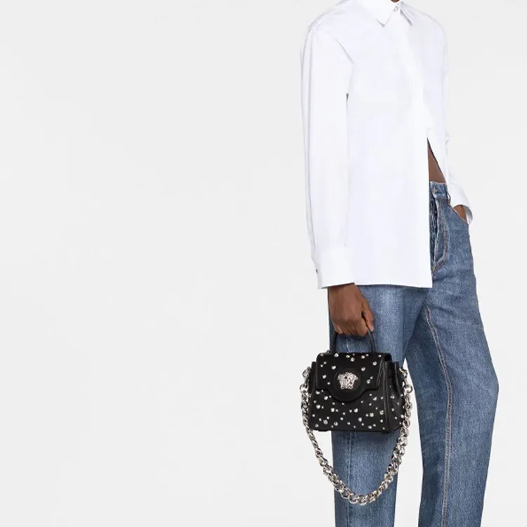 VERSACE Small La Medusa Studded Top-handle Bag-4