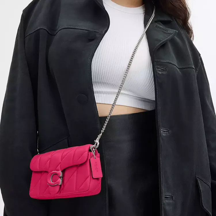 COACH Tabby Nappa Leather Crossbody Bag Shoulder Bag Women's Dragon Fruit-5