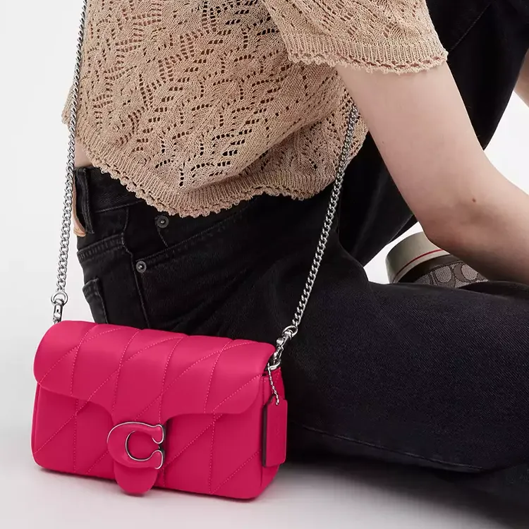 COACH Tabby Nappa Leather Crossbody Bag Shoulder Bag Women's Dragon Fruit-4