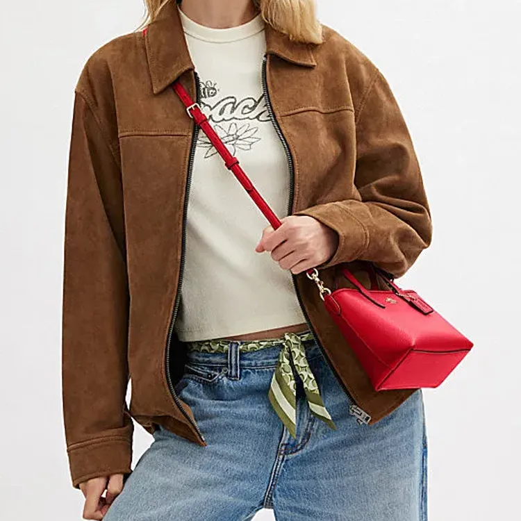 COACH City Cow Leather Tote Bag Shopping Bag Shoulder Bag Crossbody Bag Handbag Mini Women's Red-3