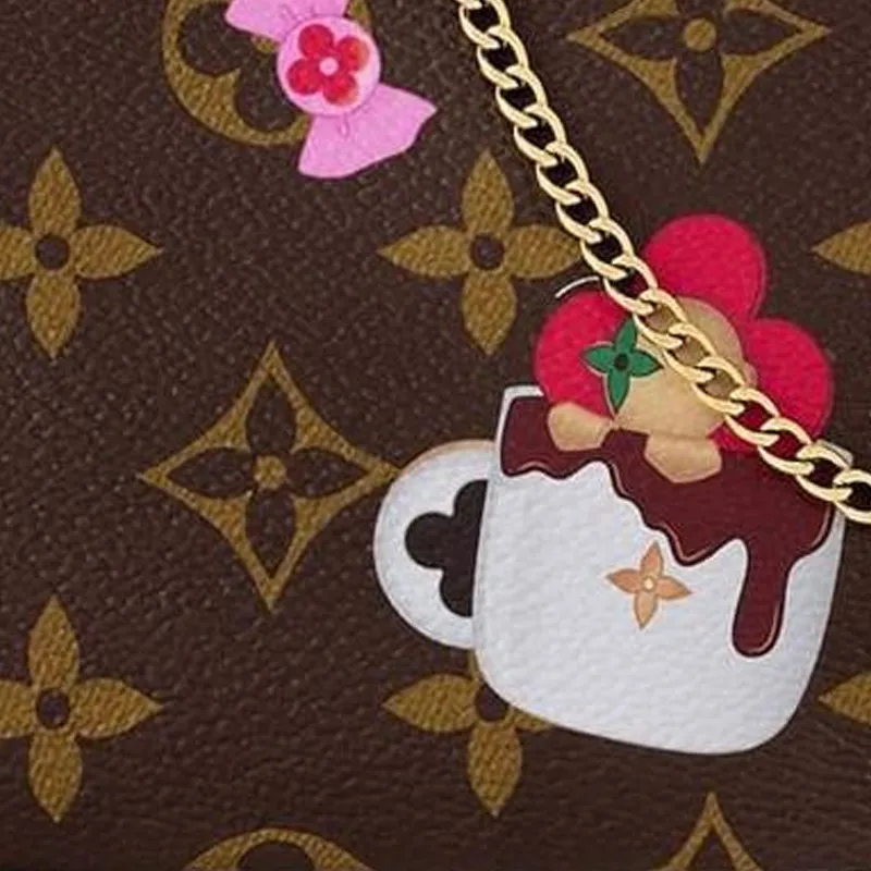 LOUIS VUITTON Mini Pochette Accessoires Monogram/Candy Red-6
