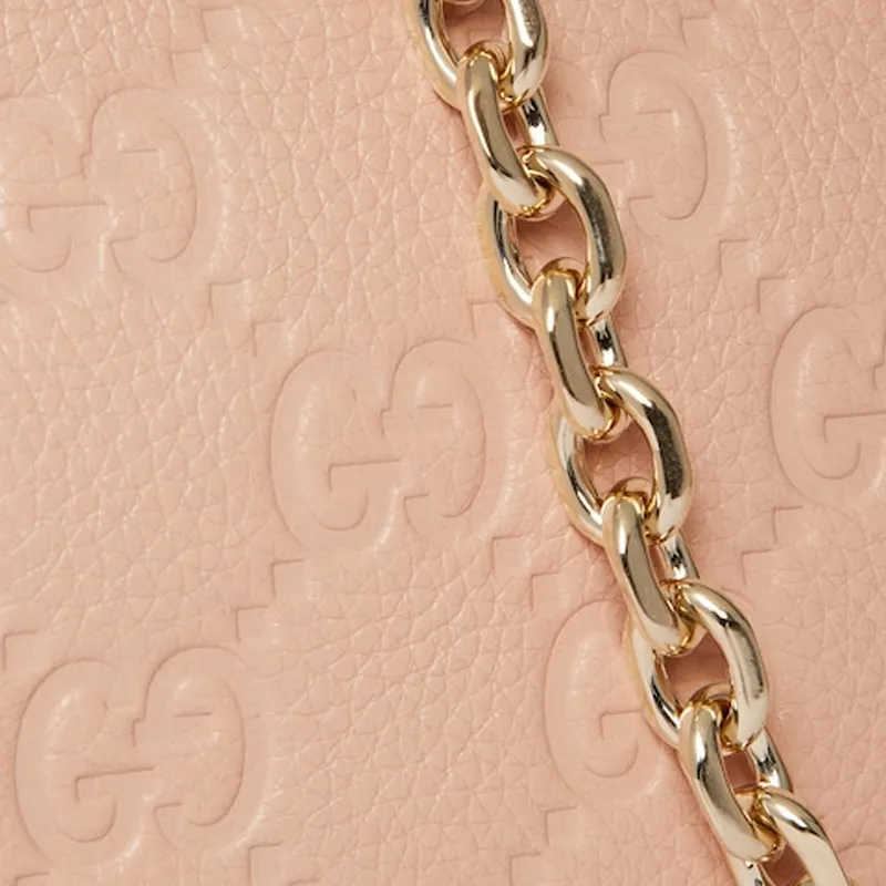 GUCCI Grain Leather Crossbody Bag, Shoulder Bag Mini Women's Light Pink-7