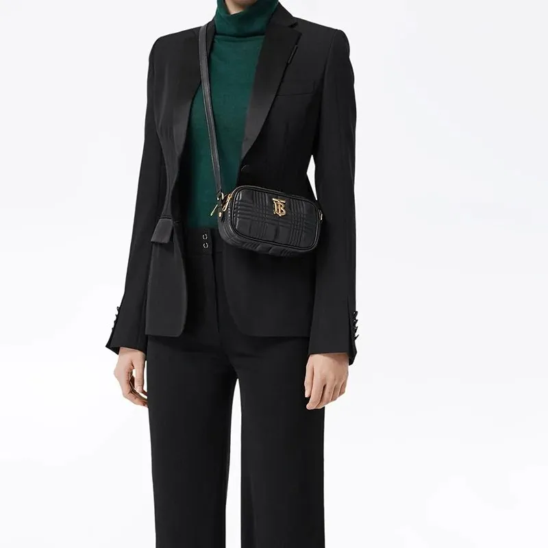 Burberry Lambskin Camera Bags Shoulder Bags Mini Women's Black-4
