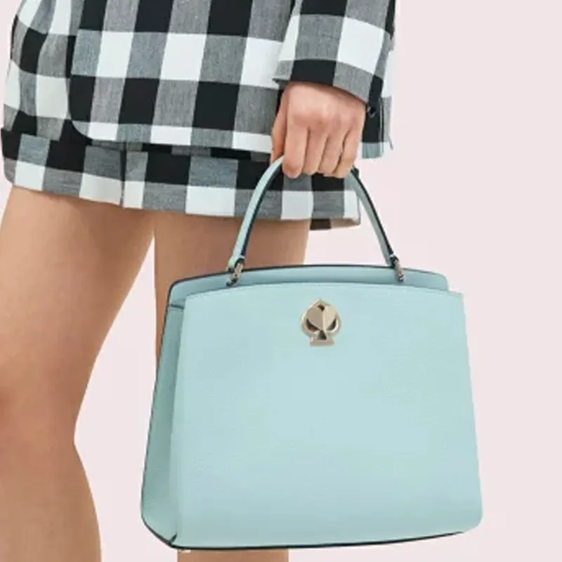 Kate Spade Romy Pebbled Leather Handbag, Shoulder Bag, Crossbody Bag Medium Size Women's Cloud Mist Blue-4