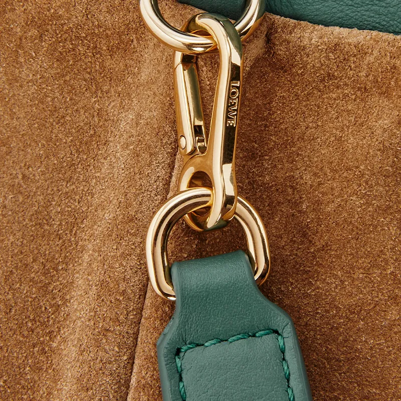 LOEWE Flamenco Napa Calf Leather Clutch Bag Over The Shoulder Medium Size Women's Vanilla Grass Green-6