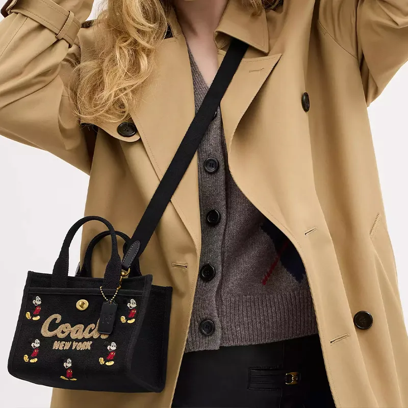 COACH Disney Collaboration Canvas Bag Tote Bag Shopping Bag Shoulder Bag Crossbody Bag Handbag Small Size Women's Black-4