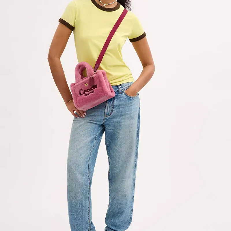 COACH Cargo Shearling Crossbody One Shoulder Handbag Mini Women's Rose Pink-4