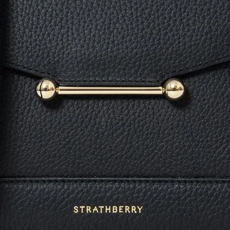 Strathberry Calfskin One Shoulder Handbags Women's Black-4