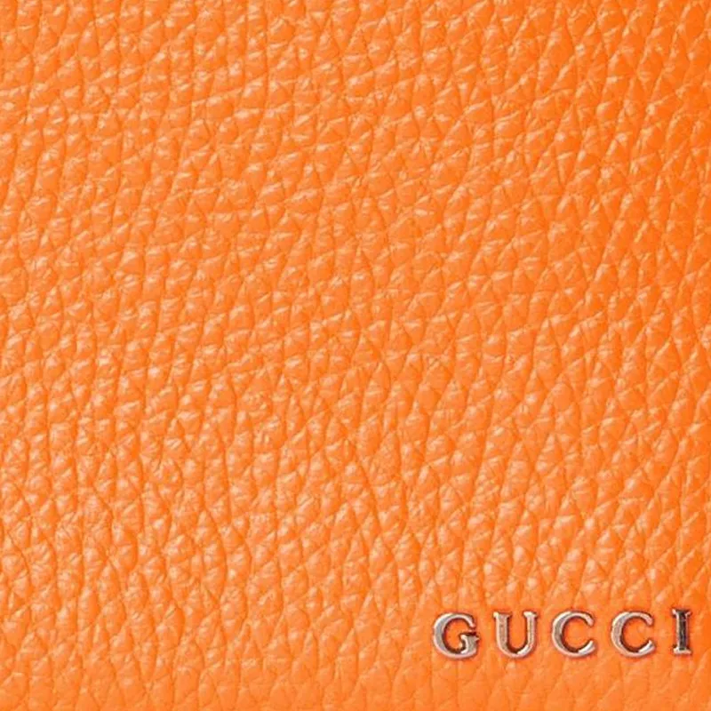GUCCI Leather Wallet Men's Bright Orange-4