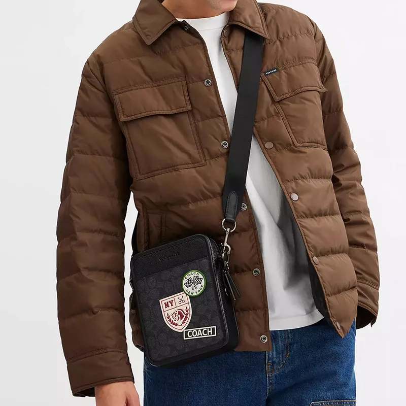 COACH Sullivan Coated Canvas Canvas Bag Crossbody Bag Shoulder Bag Mini Men's Charcoal-4
