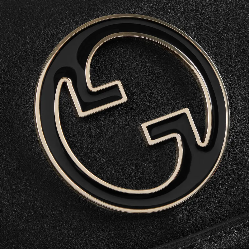 GUCCI Blondie Leather Shoulder Bag Mini Women's Black-6