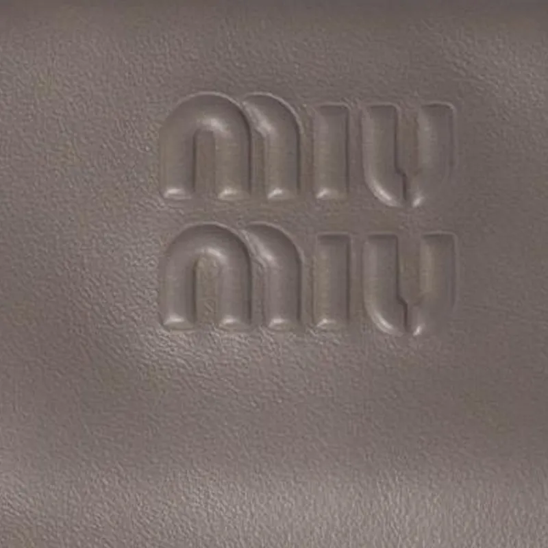MIU MIU Calfskin Bag Charm Bag Accessory Women's Clay Gray-3
