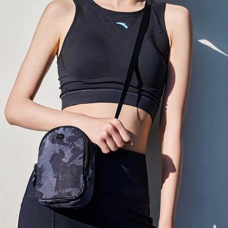 Anta Variety Training Collection Polyamide Handbag Shoulder Bag Crossbody Bag Cell Phone Pouch Unisex Basic Black-4