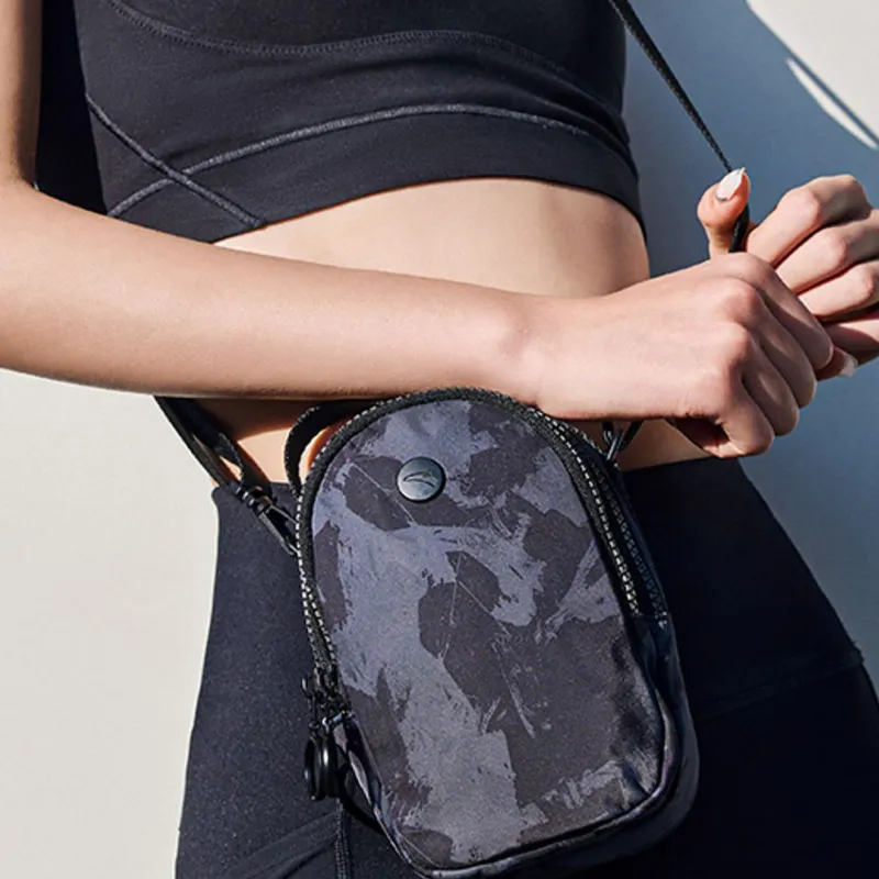 Anta Variety Training Collection Polyamide Handbag Shoulder Bag Crossbody Bag Cell Phone Pouch Unisex Basic Black-3