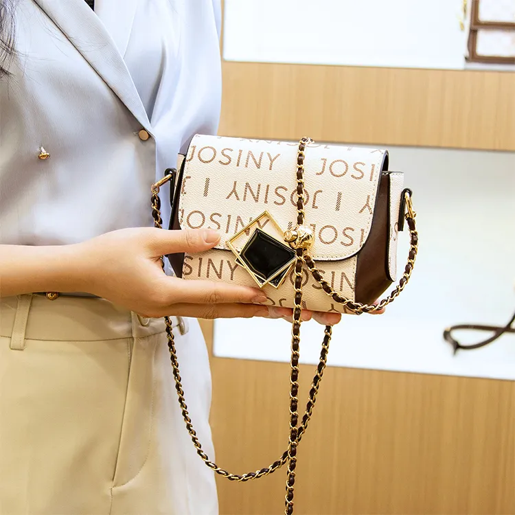 JOSINY PVC Small Square Bag Shoulder Bag Crossbody Bag Medium Size Women's Multicolor-9