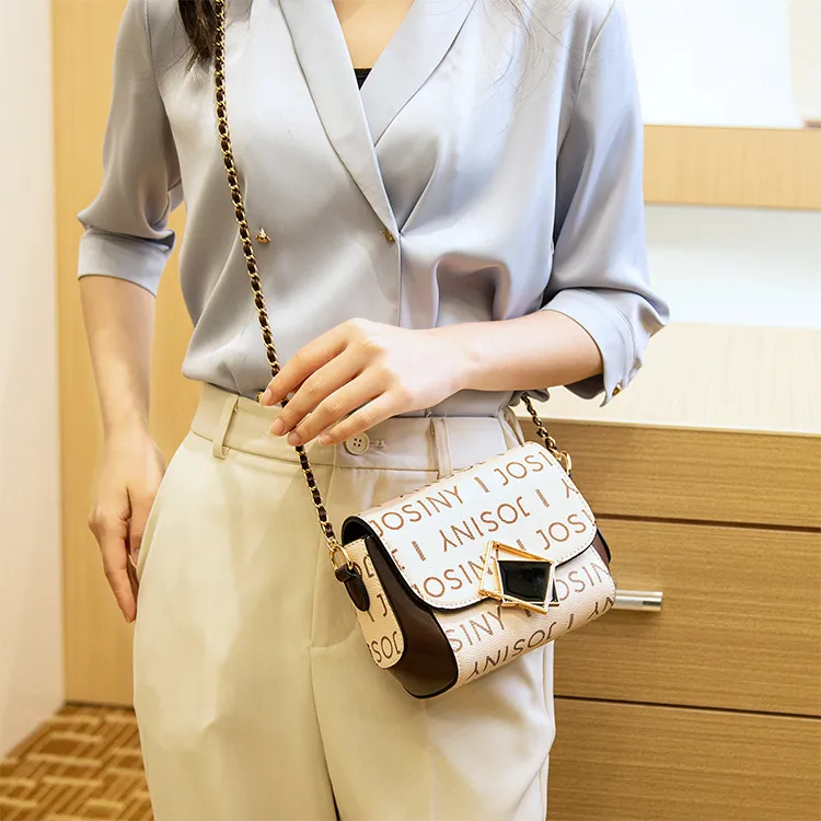 JOSINY PVC Small Square Bag Shoulder Bag Crossbody Bag Medium Size Women's Multicolor-7