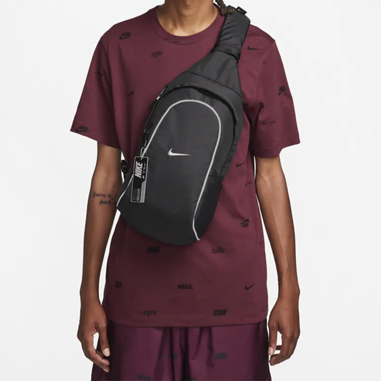 Nike Sportswear Essentials Series Nylon With Polyester Sling Bag Regular Unisex Black-4