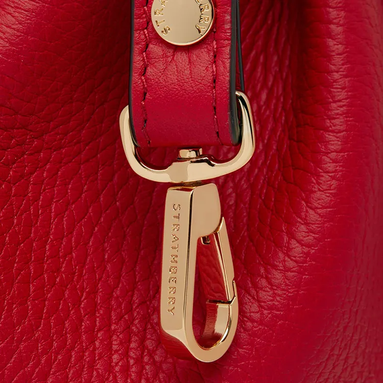 Strathberry Grained Calfskin Shoulder Bag Crossbody Bag Women's Red-4