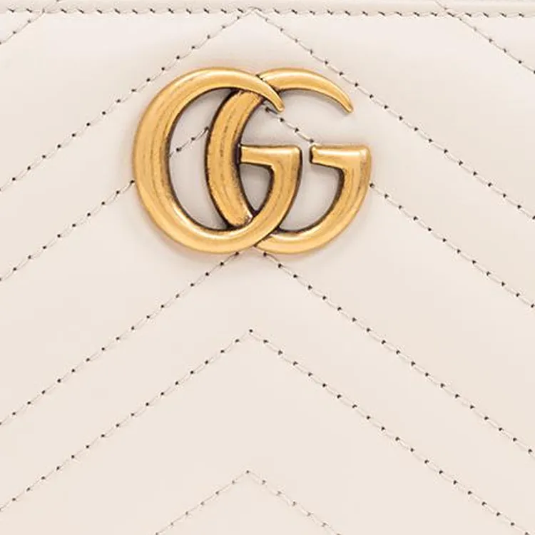 GUCCI Calfskin Wallet Women's Cream-4