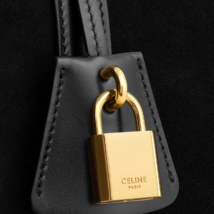 CELINE Suede Calfskin Shoulder Bag, Crossbody Bag, Handbag Women's Black-3