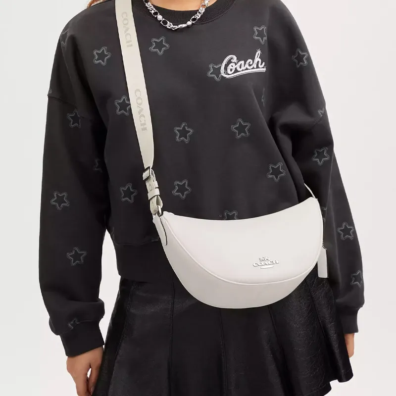COACH Calfskin Crossbody Bag Shoulder Bag Women's Chalk White-3