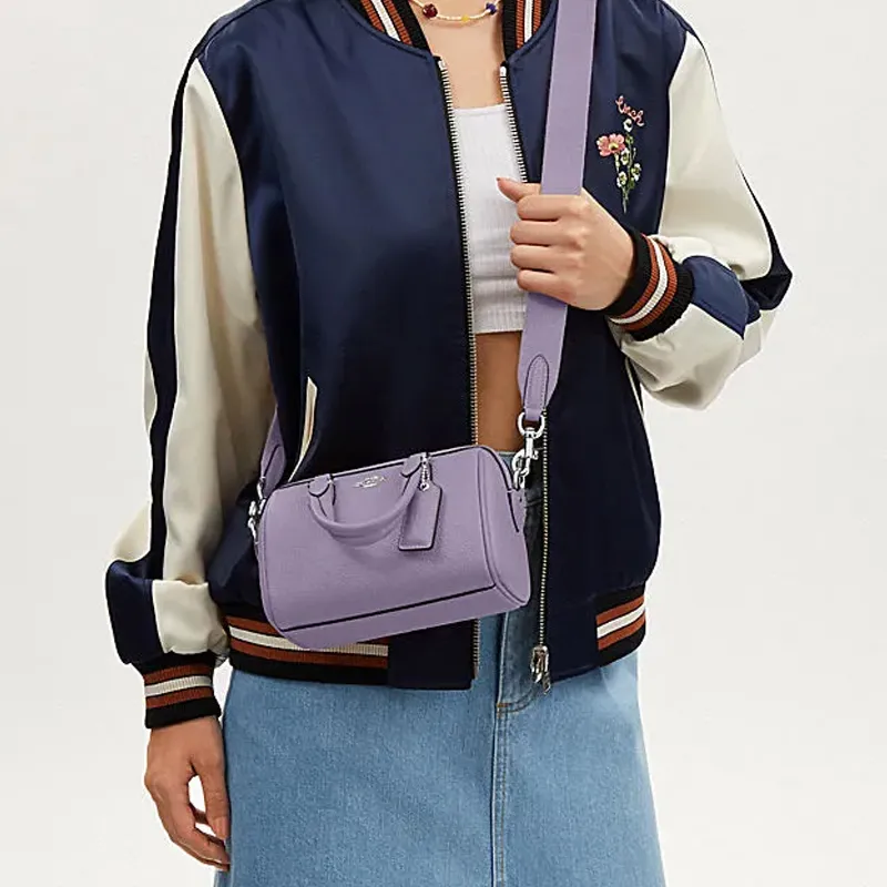 COACH Rowan Cow Leather Handbag, Shoulder Bag, Crossbody Bag Trumpets Women's Light Violet-3
