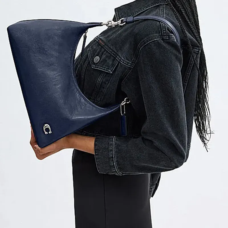 COACH Juliet Cow Leather Portable Crossbody Bag, Shoulder Bag Unisex Dark Blue-5