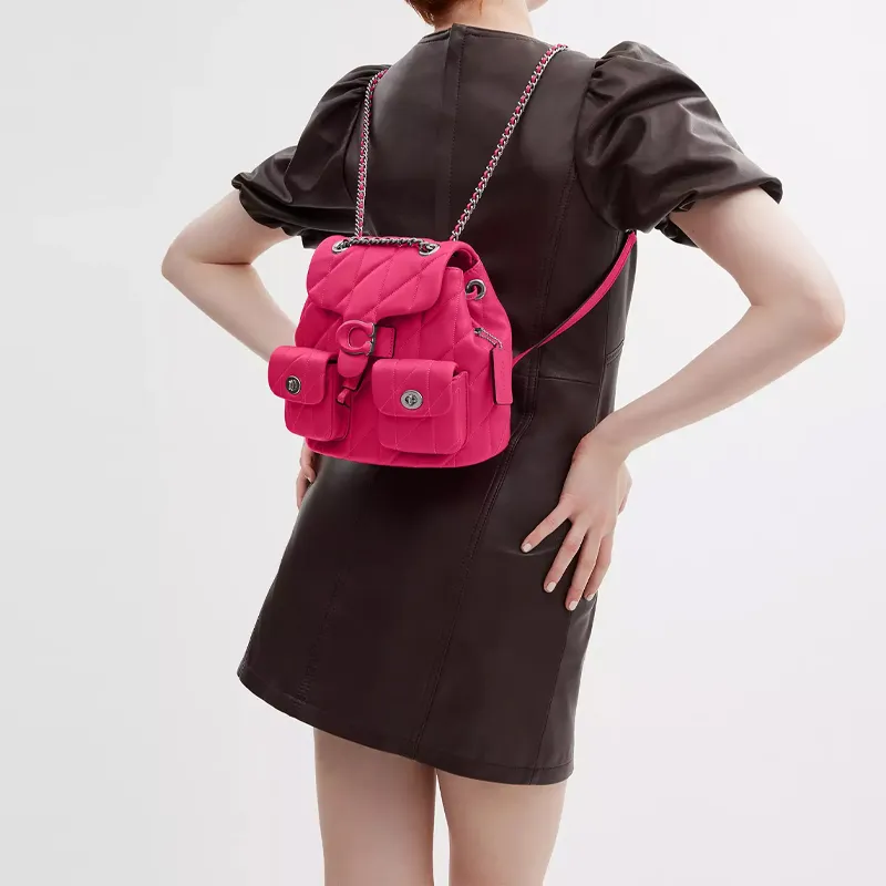 COACH Tabby Nappa Leather Backpack Small Size Women's Dragon Fruit-6