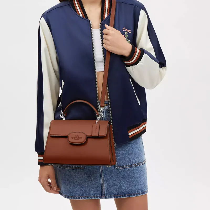 COACH Eliza Delicate Calfskin Shoulder Bag Crossbody Bag Handbag Women's Redwood Color-3