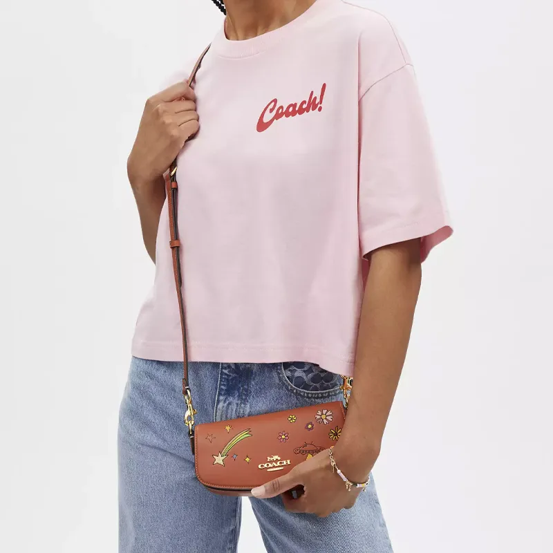 COACH Observed By Us Collaboration Refined Calfskin Crossbody Bag, Shoulder Bag Women's Faded Orange Multicolor-3