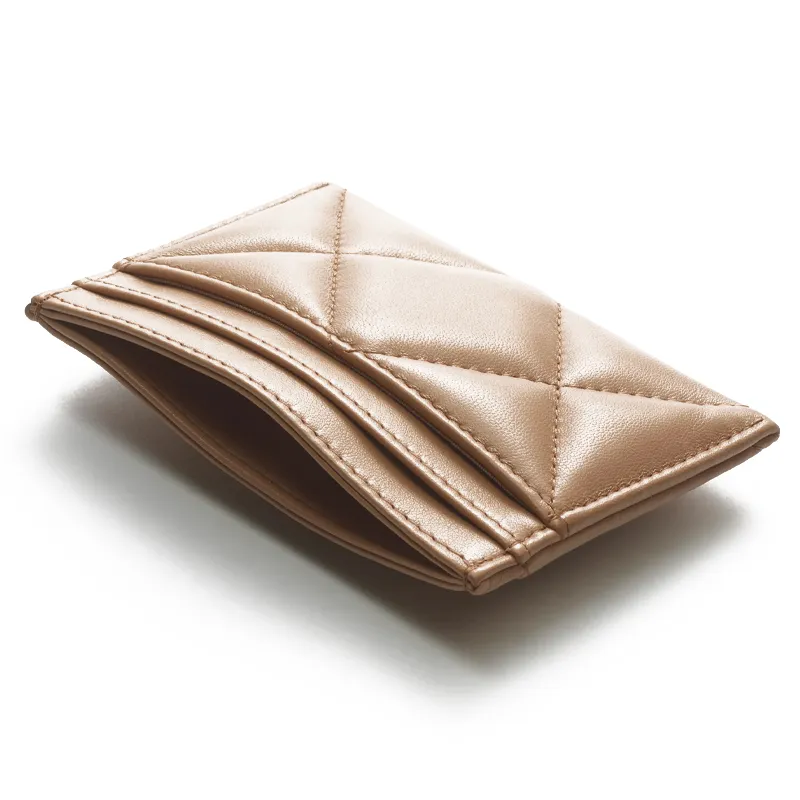 CHANEL 19Bag Lambskin Card Holder Women's Dark Beige-2