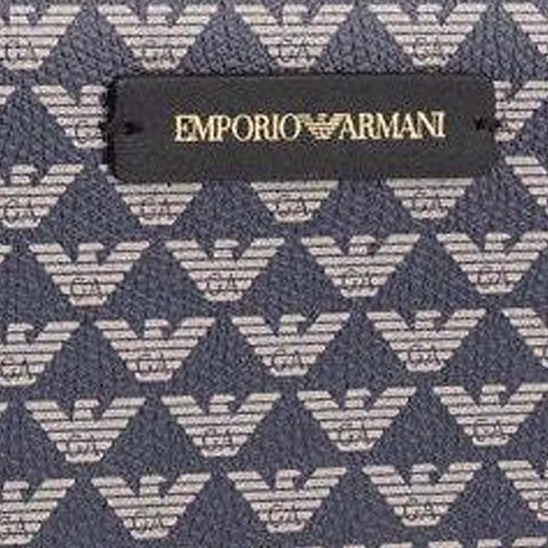 GIORGIO ARMANI Leather Wallet Large Size Women's Marine Blue-3