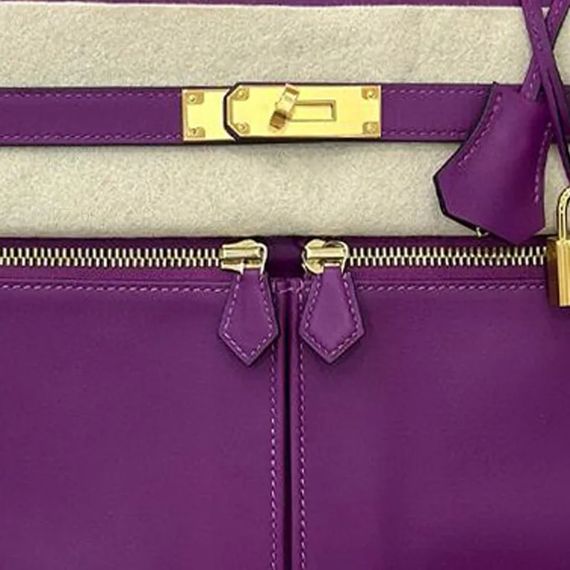 HERMES Kelly Swift Leather Kelly Bag Handbag Women's P9 Anemone Sea Anemone Purple-1