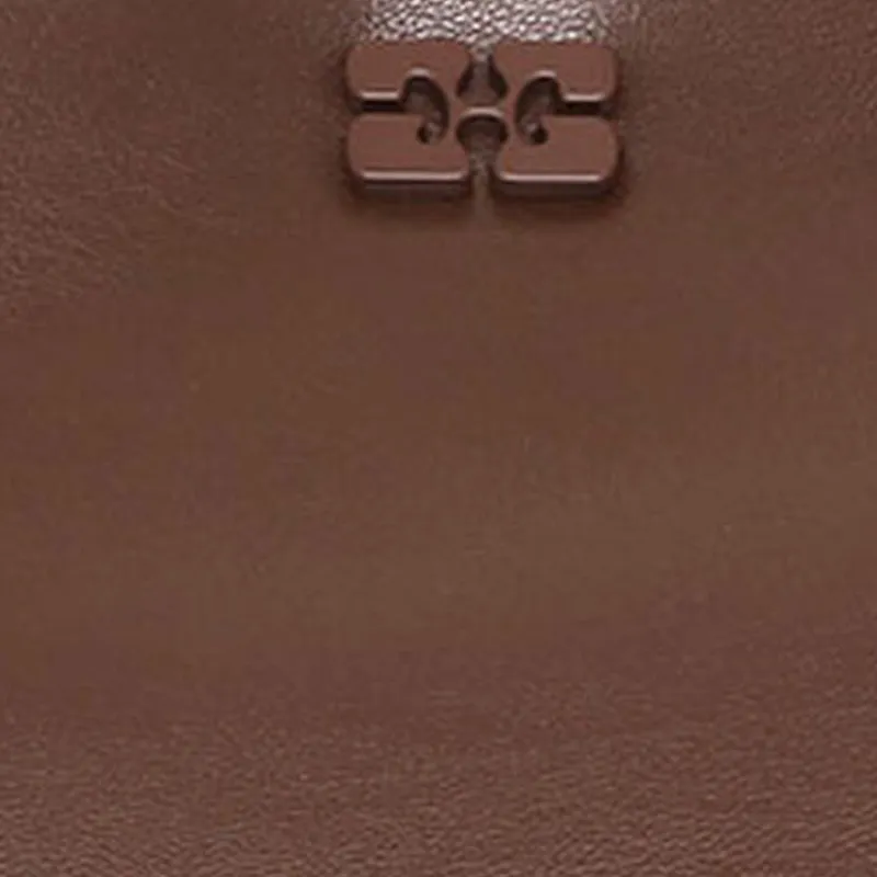 GANNI Recycled Leather Shoulder Bag, Crossbody Bag, Handbag Trumpets Women's Brown-3