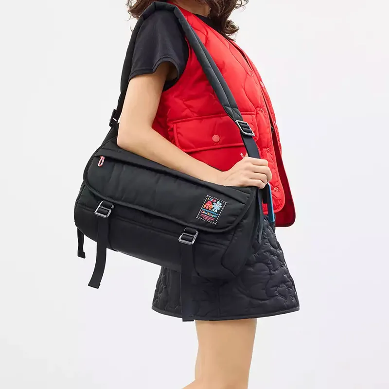 Coachtopia Recycled Polyester Messenger Bag, Crossbody Handbag, Shoulder Bag Tubas Women's Black-4