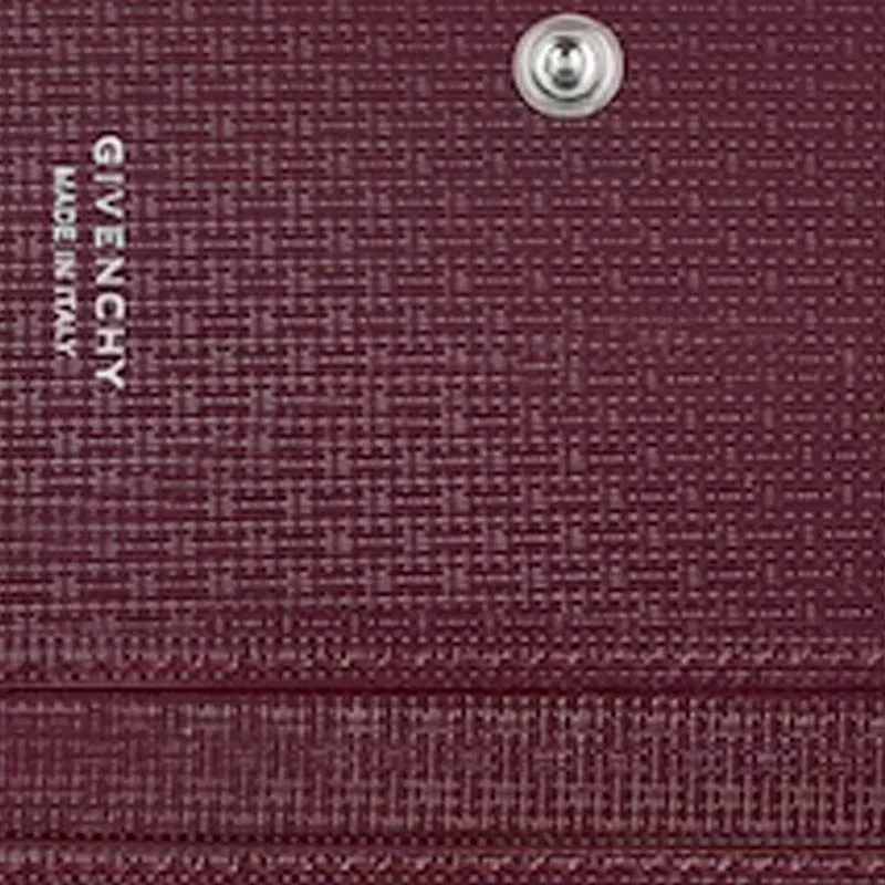 Givenchy 4G Calfskin Card Holder Women's Black & Burgundy-4