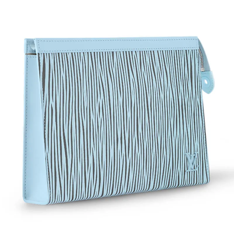 LOUIS VUITTON Pochette Voyage Epi XL Cow Leather Toiletry Bag Clutch Medium Size Unisex Blue-1