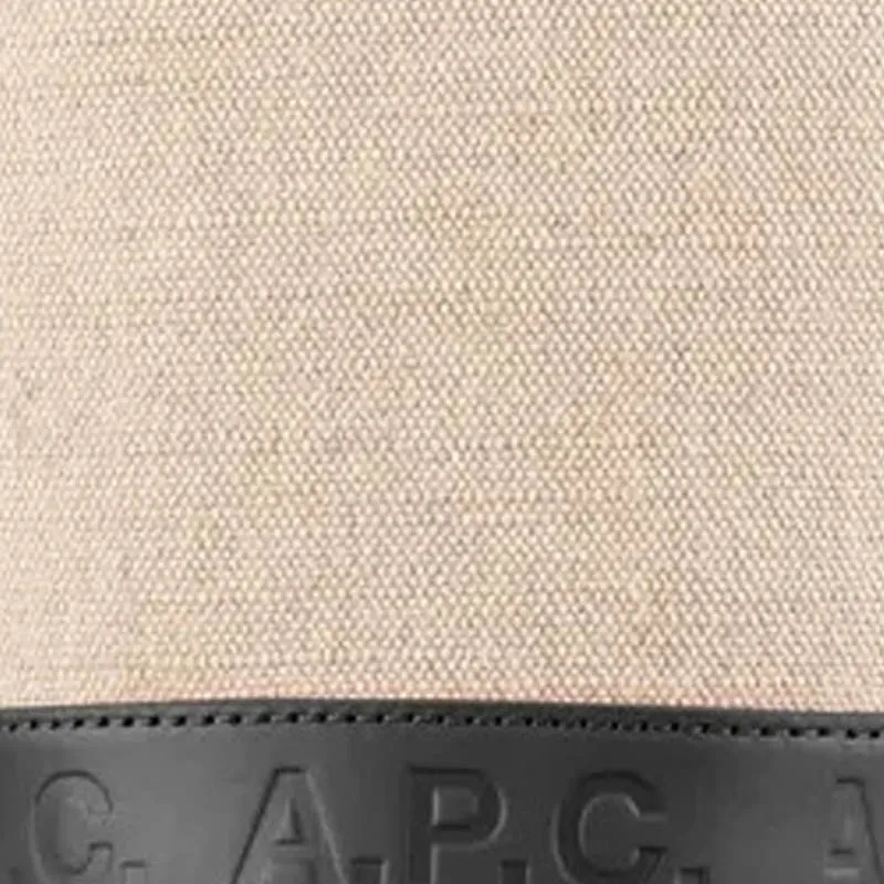 A.P.C Linen Bucket Bags Crossbody Bag, Shoulder Bag Mini Women's Beige & Black-3