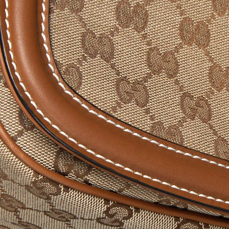 GUCCI Blondie Canvas Canvas Bag Shoulder Bag Crossbody Bag Handbag Medium Size Women's Beige & Dark Brown-6