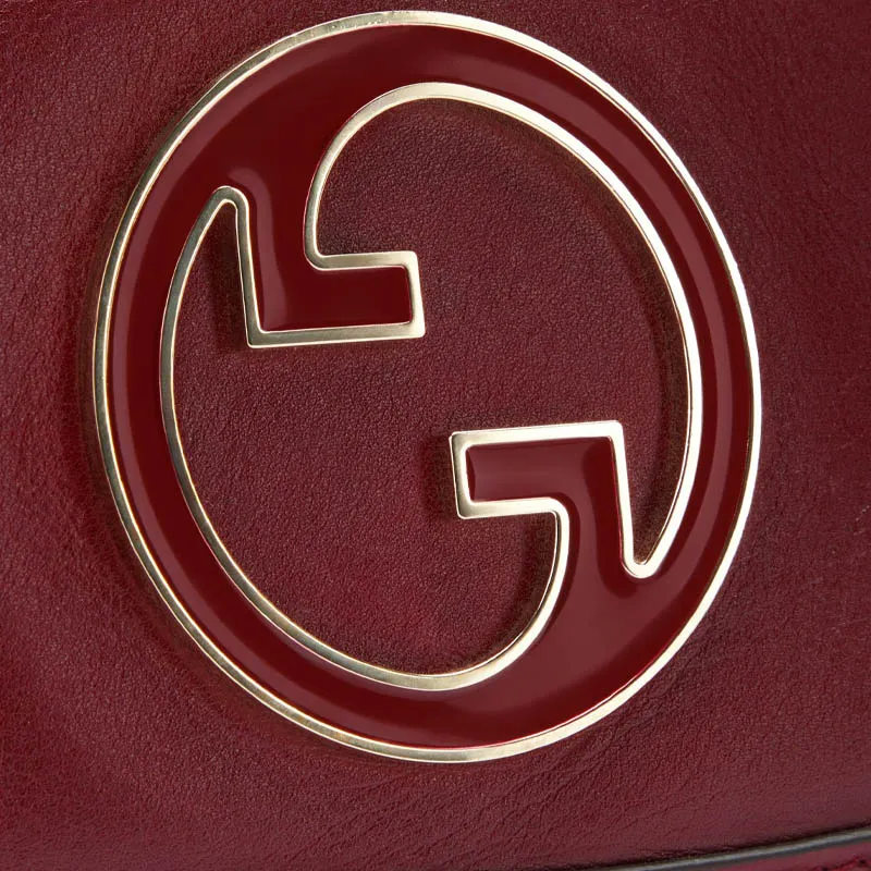 GUCCI Blondie Leather Crossbody Bag Shoulder Bag Mini Women's Red-5