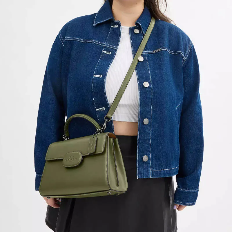 COACH Eliza Delicate Calfskin Shoulder Bag Crossbody Bag Handbag Women's Army Green-3
