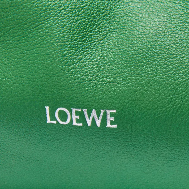 LOEWE Suna Fujita Collaboration Flamenco Nappa Cow Leather One Shoulder Crossbody Clutches Mini Women's Tropical Green-5