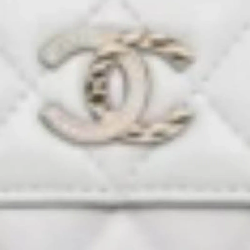CHANEL Lambskin Wallet Women's Light Gray-1