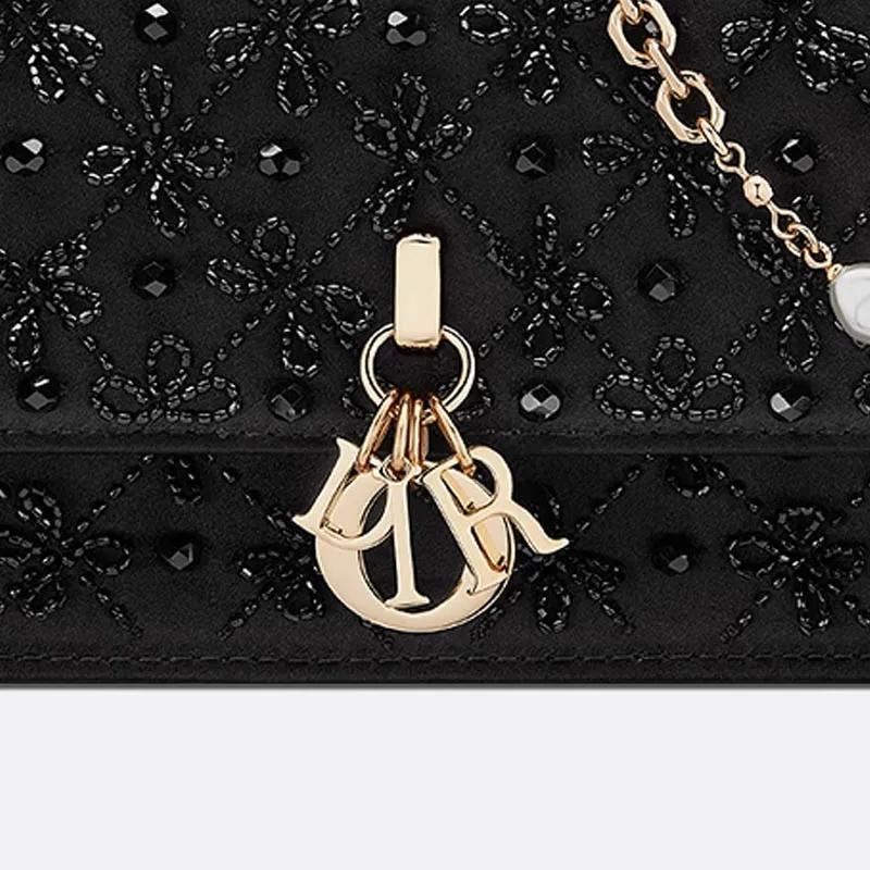 DIOR Silk Shoulder Bag, Crossbody Bag, Handbag Mini Women's Black-4
