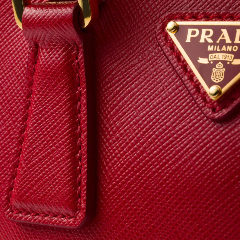 PRADA Galleria Killer Bag Leather Shoulder Bag Crossbody Bag Handbag Extra Mini Women's Red-5